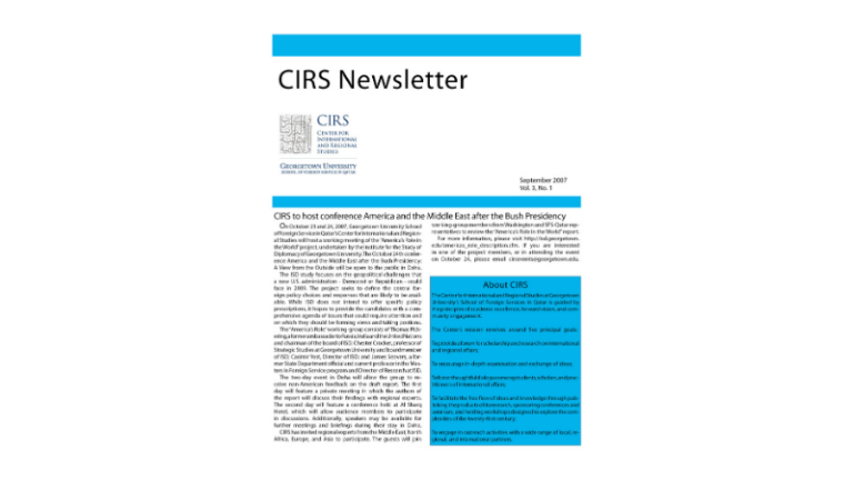 CIRS Newsletter No. 1