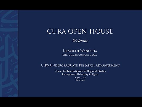 CIRS Undergraduate Research Advancement (CURA) | Introduction by Elizabeth Wanucha | August 2, 2022